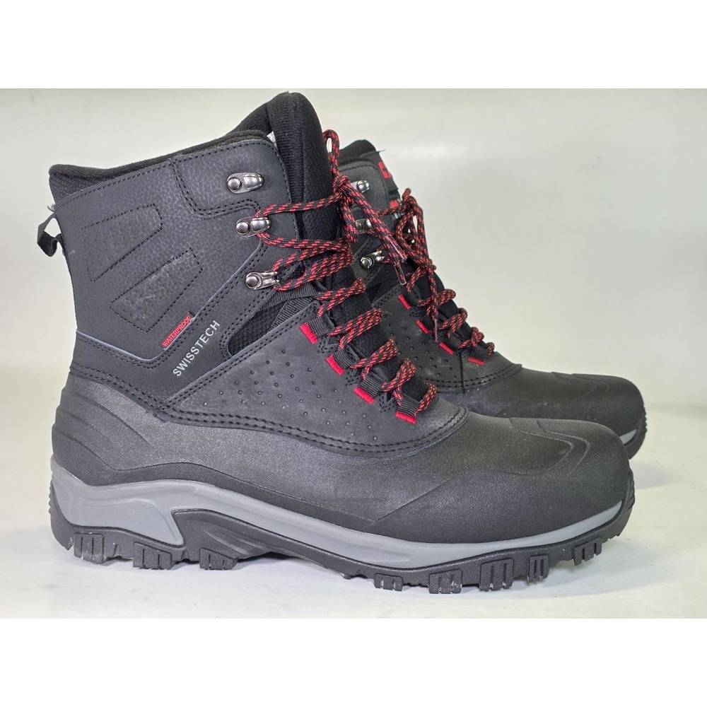 Swiss Tech Men's Hiking Boots Size 13 Leather Shell 200G Waterproof Winter Shoes